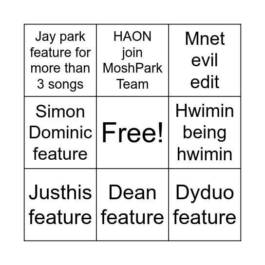 SMTM12? Bingo Card