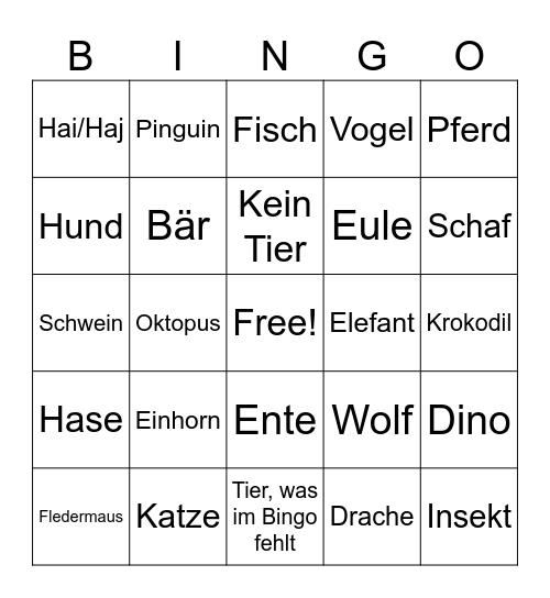 Kailys Plüschi-Bingo! Bingo Card