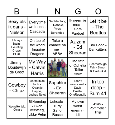 Kerstvakantie 2025 Bingo Card