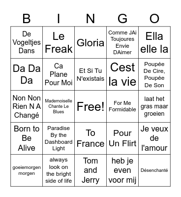 muziekbingo Card