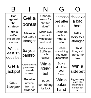 G's Bingo Card Bingo Card
