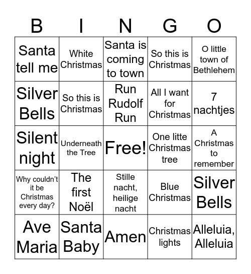 Xmas Bingo Card