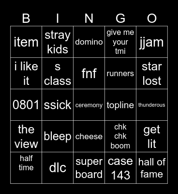 skz songs Bingo Card