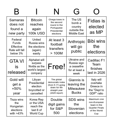 Skapis 2026 Bingo Card