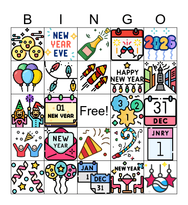 New Year Bingo Card