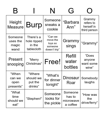 Christmas Bingo Card
