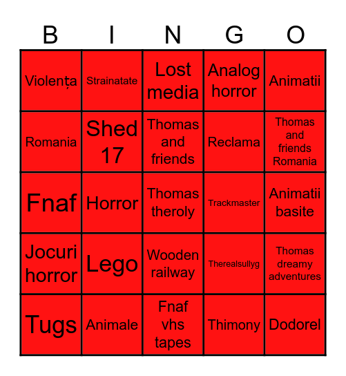 Bingo YouTube Bingo Card