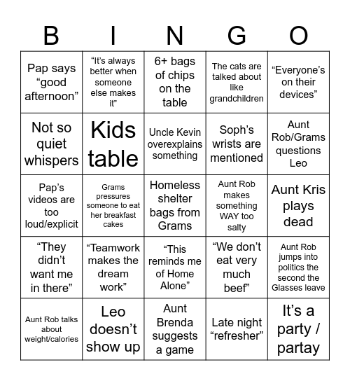 Christmas with the Halls Bingo Card