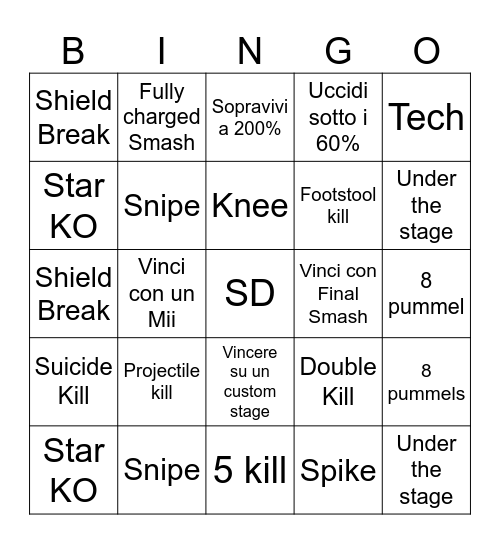 Bingo Smash Bingo Card