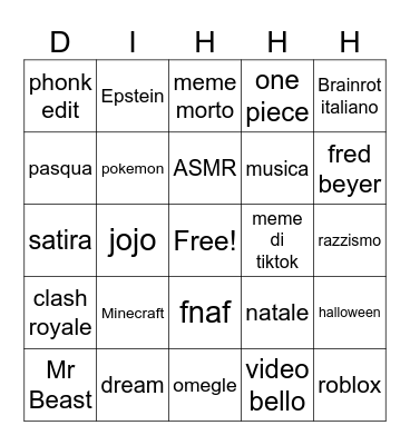 dihhhngo Bingo Card