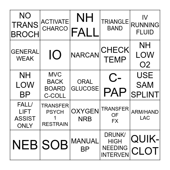 BLS BINGO Card