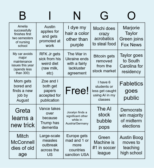 ~2026~ Bingo Card