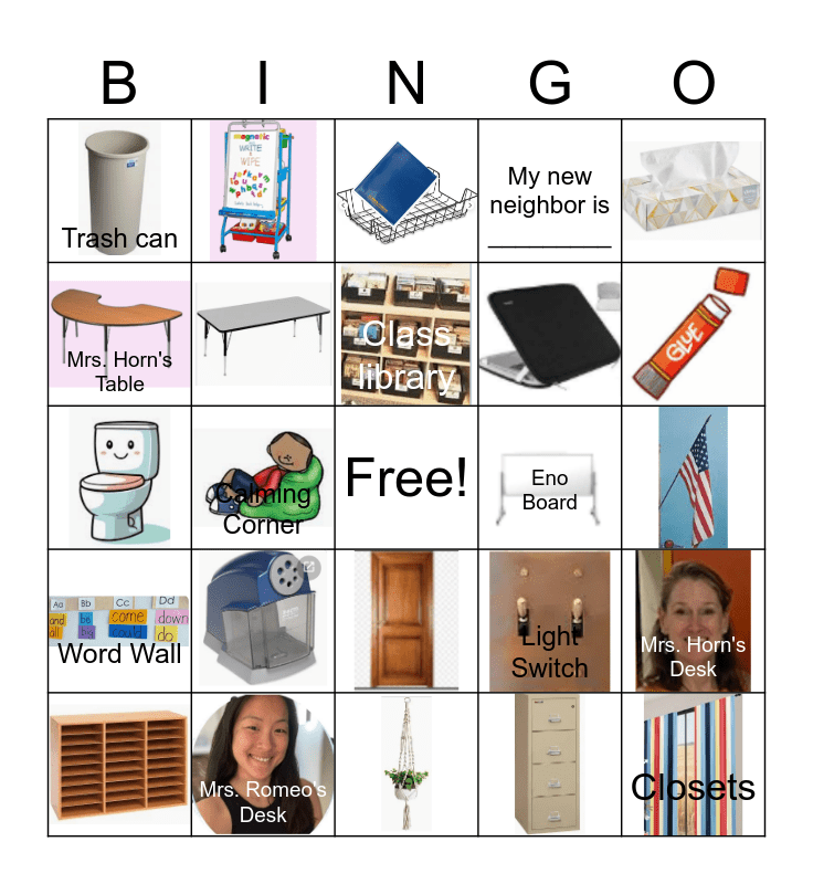 Our New Room Bingo Card