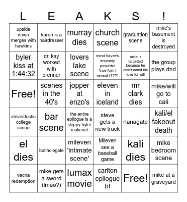 st5 leaks bingo Card