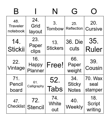 Bingo Card
