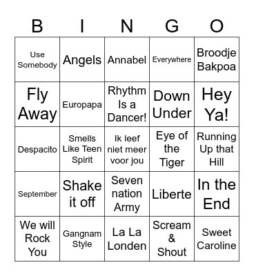 Bingo 2025 Bingo Card