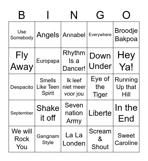 Bingo 2025 Bingo Card