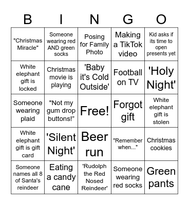 "I Spy" Christmas Bingo Card