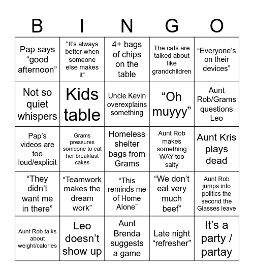Christmas with the Halls Bingo Card