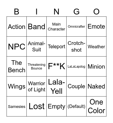 Lomamsa Bingo Card