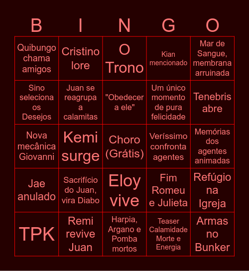 Hexatombe ep 10 (FINAL) Bingo Card