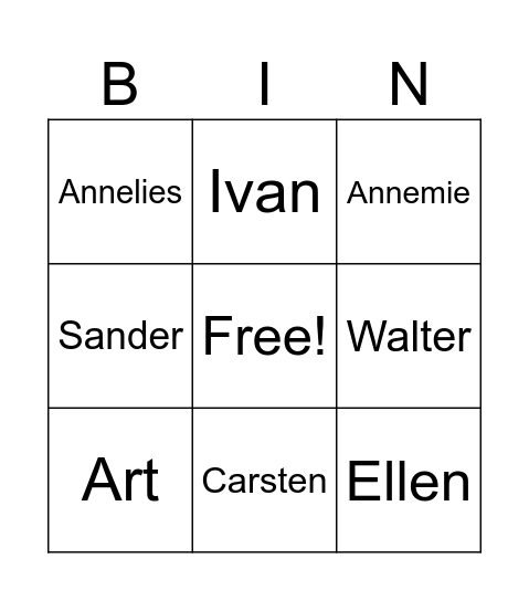 Oudejaarsavond in Lievegem Bingo Card