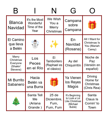 ✨ Bingo Navideño 🎄 Bingo Card