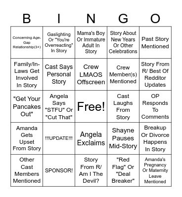 SRRS Bingo Card