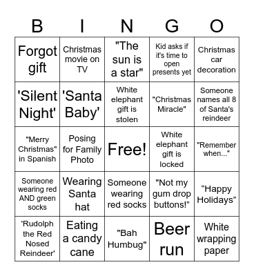 I Spy Christmas Bingo Card