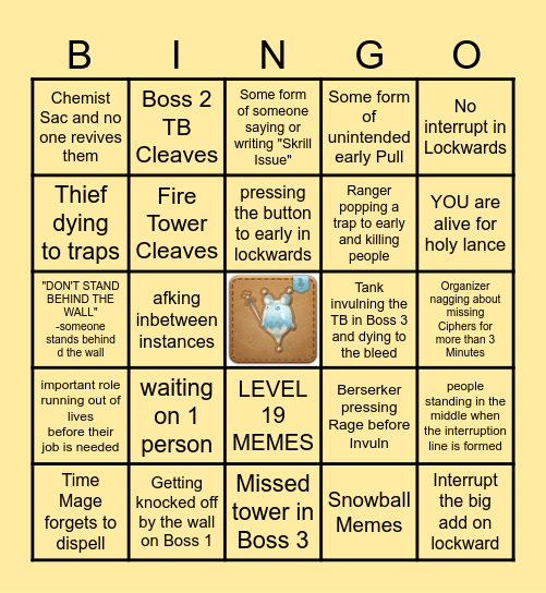 FORKED TOWER BINGO Card