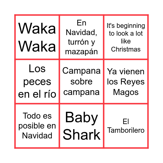 Bingo Musical Bingo Card