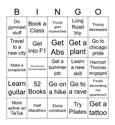 2026 Bingo Card