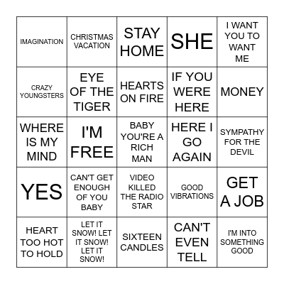 END CREDITS Bingo Card