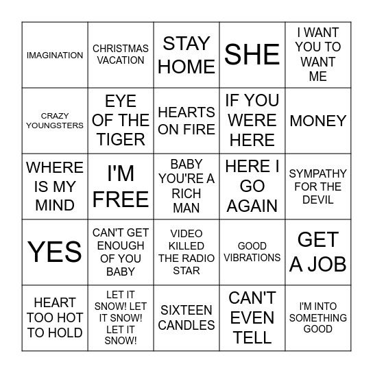 END CREDITS Bingo Card