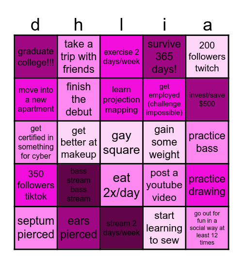 2026 Bingo Card