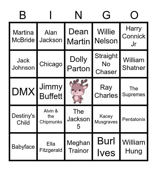 Rudolph the Red Nose Reindeer Bingo Card