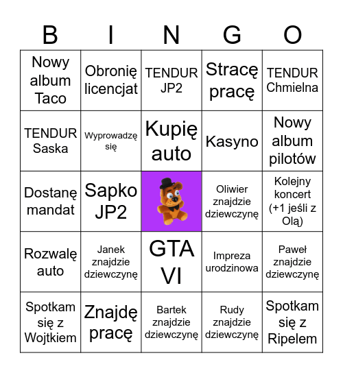 BINGO 2026 Bingo Card
