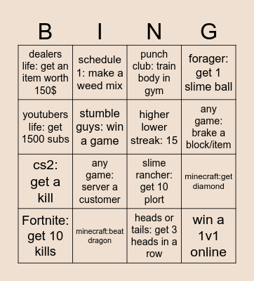 Speedruning games Bingo Card