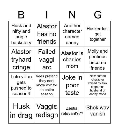 Skibidi Bingo Card
