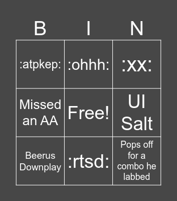 Autumn DBFZ Mid-Game Type Bingo Card