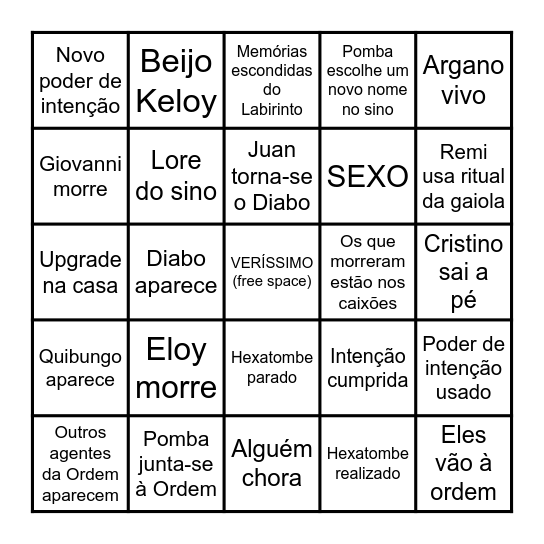 Hexatombe finale Bingo Card