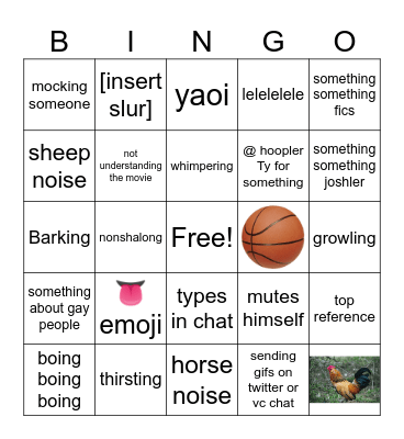 Ghost Bingo Card