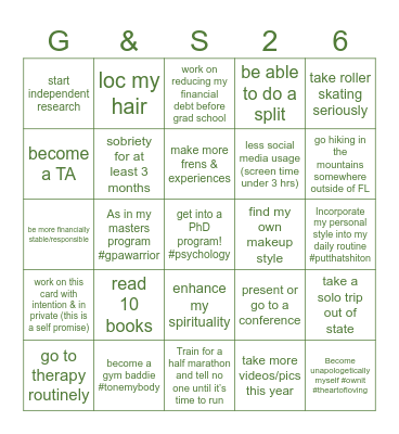 grown & sexy Bingo Card