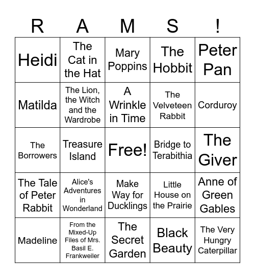 Round 1: Classic Titles Bingo Card