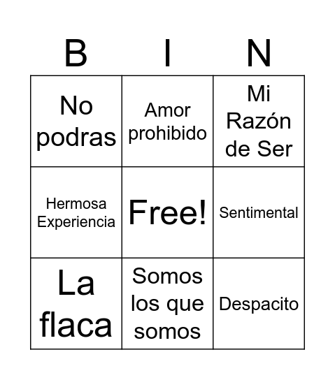 BINGO Card