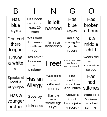 BINGO Card