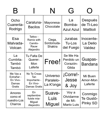 QUIMET Bingo Card