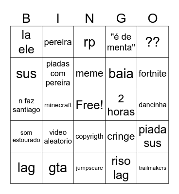 TIAGO Bingo Card