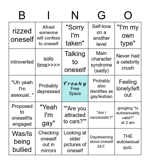 That Autosexual Bingo Card