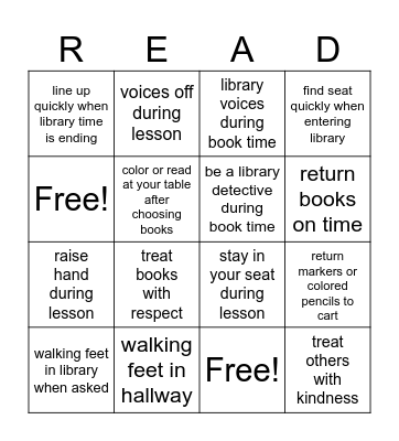 Library Procedures Bingo Card